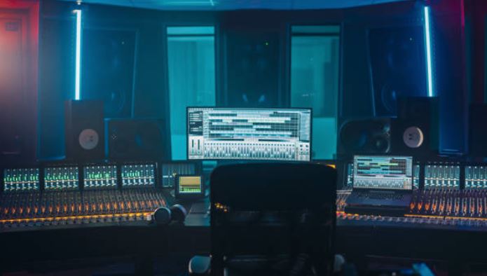 Professional music studio with high-end equipment
